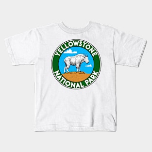 Yellowstone National Park Wyoming Vintage Mountain Goat Travel Kids T-Shirt